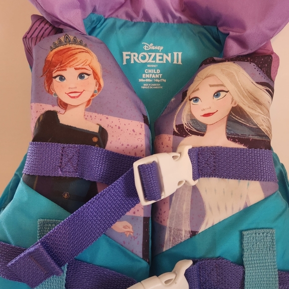Disney Frozen II Anna Elsa Kids Child Size Life Jacket PFD 30-60 Lbs - Picture 3 of 5